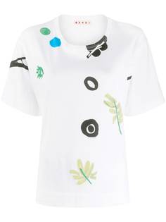 Marni футболка с короткими рукавами и цветочным принтом