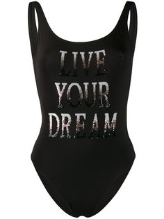 Alberta Ferretti купальник с надписью Live Your Dream