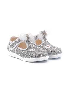 Monnalisa rabbit glitter detail ballerinas