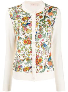 Tory Burch трикотажный кардиган с цветочным узором