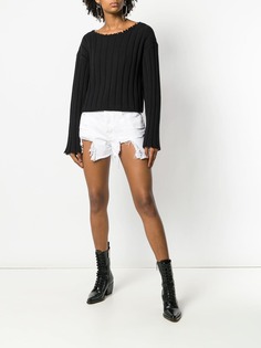 T By Alexander Wang свитер в рубчик с бахромой