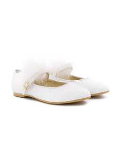 Monnalisa feathered ballet pumps