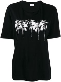 Saint Laurent футболка с принтом