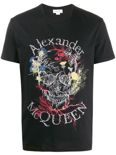 Alexander McQueen футболка с цветочным принтом