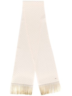 Saint Laurent шарф с бахромой и стразами