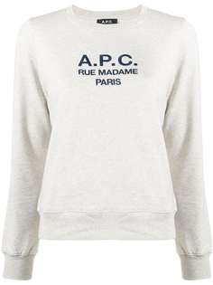 A.P.C. свитер с длинными рукавами и логотипом