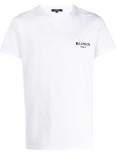 Balmain футболка с вышитым логотипом