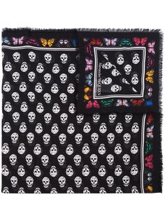 Alexander McQueen butterfly skull print scarf
