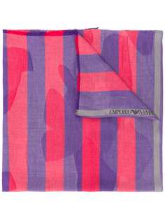 Emporio Armani striped print scarf