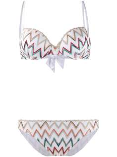 Missoni Mare бикини с узором зигзаг и бантом