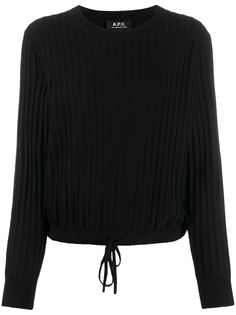 A.P.C. ribbed drawstring-hem jumper