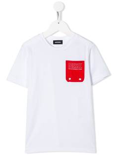 Diesel Kids футболка с нагрудным карманом и логотипом