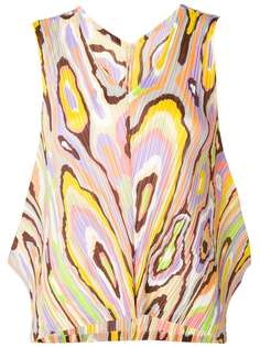 Pleats Please Issey Miyake плиссированный топ с узором