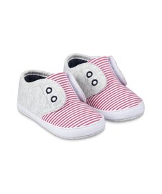 Пинетки в полоску, серый, красный Mothercare