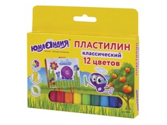 Набор для лепки Юнландия Пластилин Юнландик-живописец 12 цветов 240г 105029