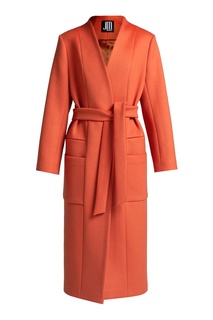 Оранжевое шерстяное пальто-халат JM Studio