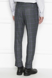 Шерстяные брюки в клетку Pt01