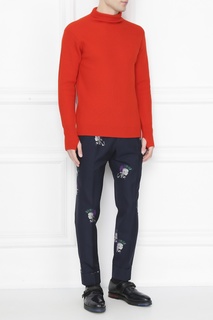 Темно-синие брюки с узорами Pt01