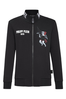 Черная куртка с крупным принтом Philipp Plein