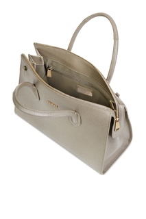 Бежевая кожаная сумка Pin Furla