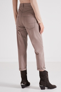 Бежевые брюки с контрастной строчкой Izeta