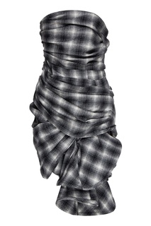Черно-белое клетчатое платье асимметричного кроя Nina Ricci