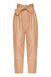 Кожаные брюки песочного цвета Zimmermann