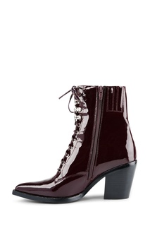 Бордовые лакированные ботинки Jeffrey Campbell