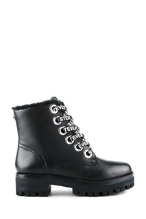 Черные ботинки на шнуровке и молнии Steve Madden