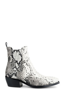 Серые ботинки из кожи со змеиным принтом Jeffrey Campbell