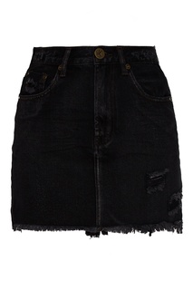 Черная джинсовая юбка мини One Teaspoon