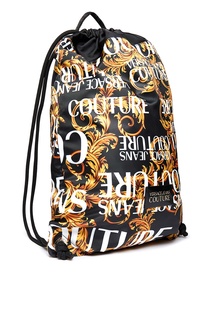 Рюкзак из текстиля с золотистым узором Versace Jeans