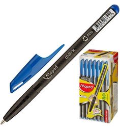 Ручка шариковая Maped Green Dark треугольный корпус неавтоматическая синяя