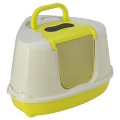Туалет-домик для кошек Moderna Flip Corner 55.7х45.1х38.2 см лимон 1 шт.