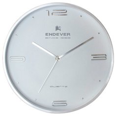 Часы настенные кварцевые ENDEVER RealTime-114/115 стальной / белый