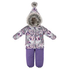 Комплект с полукомбинезоном Reike Birds and berries размер 98, grey