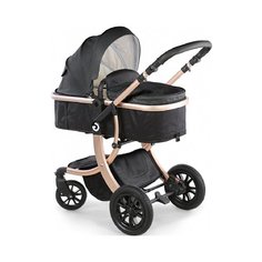 Коляска-трансформер Giovanni G-Moov GS9600 black/gold, цвет шасси: золотистый