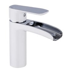 Смеситель для раковины (умывальника) Gappo Noar G1048-8 однорычажный двухцветный белый/хром