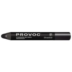 Provoc Тени-карандаш водостойкие Eyeshadow Gel Pencil 01 черный, матовый