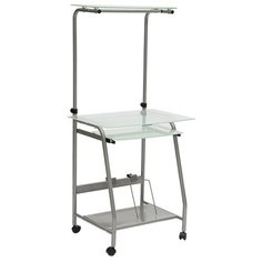 Компьютерный стол TetChair WRX-03, 65х49 см, цвет: стекло матовое/серый каркас