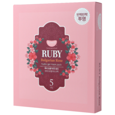 Koelf Гидрогелевая маска с рубиновой пудрой и розовым маслом, 30 г, 5 шт.