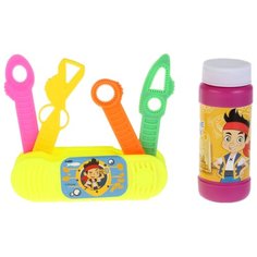 Раскладной нож с мыльными пузырями Играем Вместе Disney "Джейк и Пираты Нетландии" желтый/розовый