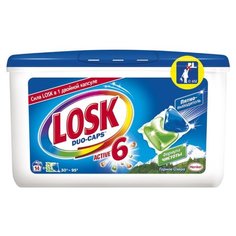 Капсулы Losk Duo-Caps Горное озеро, пластиковый контейнер, 14 шт