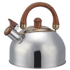 Bohmann Чайник со свистком 4,5 л серебристый/коричневый