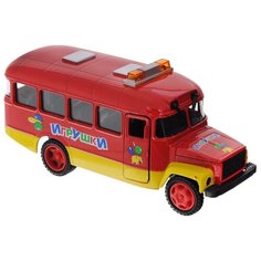 Автобус ТЕХНОПАРК КАвЗ Игрушки (CT10-069-6) 1:43 красный