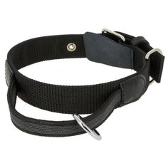 Ошейник КАСКАД ПРОФИ с ручкой из двойного нейлона с латексной нитью 50-59 см черный