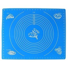 Коврик для раскатки теста FidgetGo силиконовый, 50 X 40 см (50х40 см) голубой