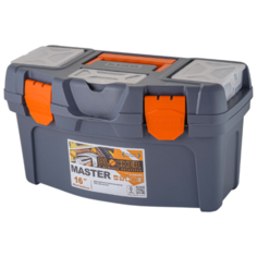 Ящик с органайзером BLOCKER Master BR6004 40.8x21.8x22.3 см 16 серо-свинцовый/оранжевый