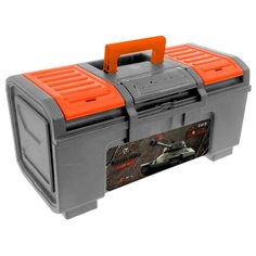 Ящик с органайзером BLOCKER World of Tanks BR5017 48x26.8x23.6 см 19 серо-свинцовый/оранжевый