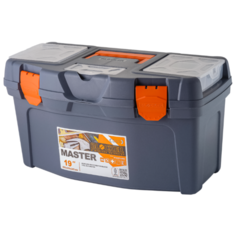 Ящик с органайзером BLOCKER Master BR6005 48.6x25.8x26 см 19 серо-свинцовый/оранжевый